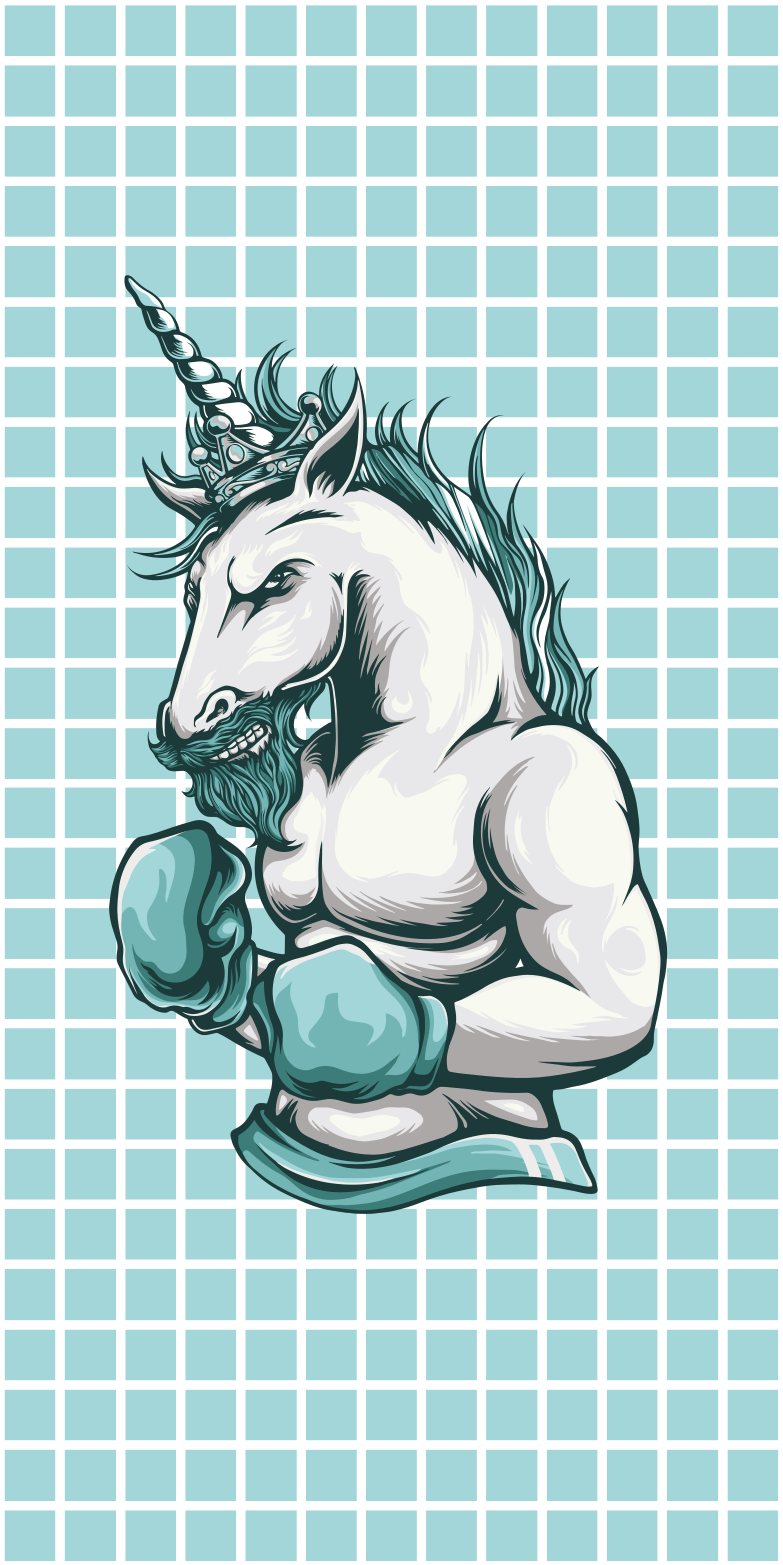 Vinylteppich modern Training fitnessstudio einhorn cartoon - TenStickers