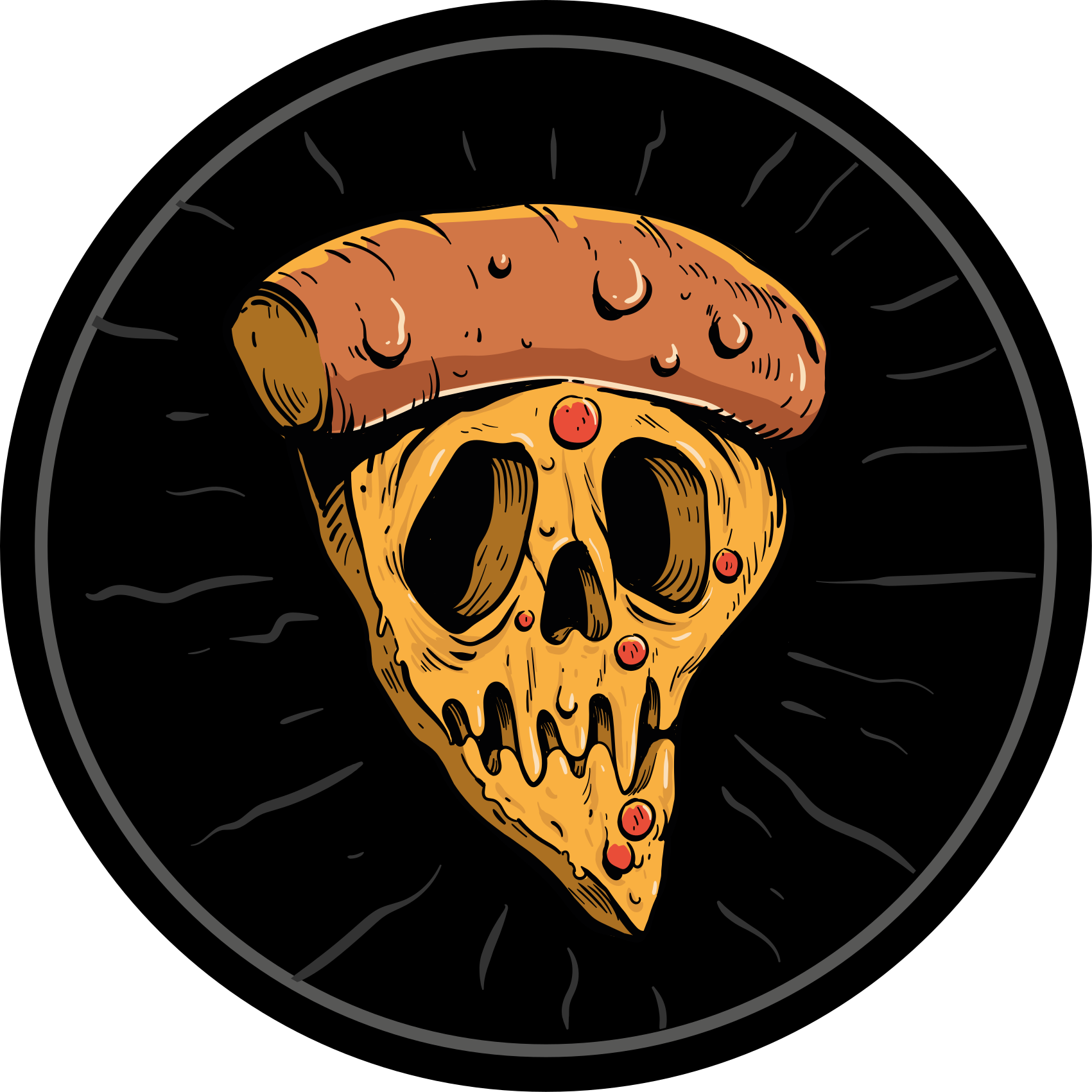 Vinyl Teppich Jugendzimmer pizzastücke mit totenkopf - TenStickers