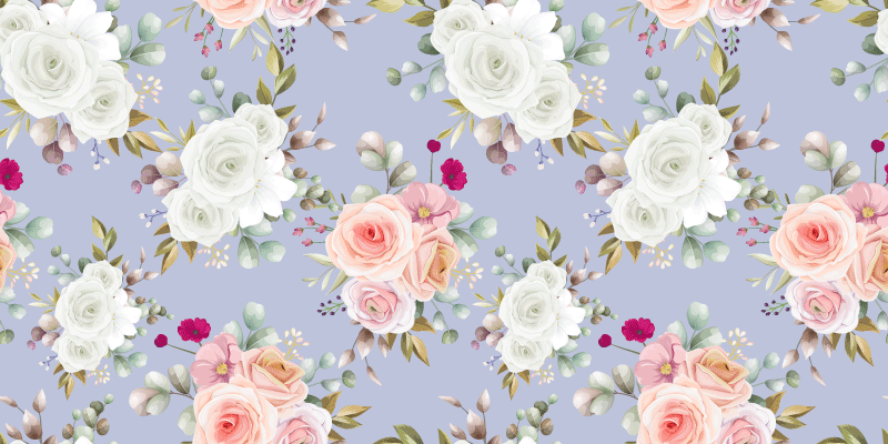 Vinyl Teppich Blumen elegante rosenmuster - TenStickers