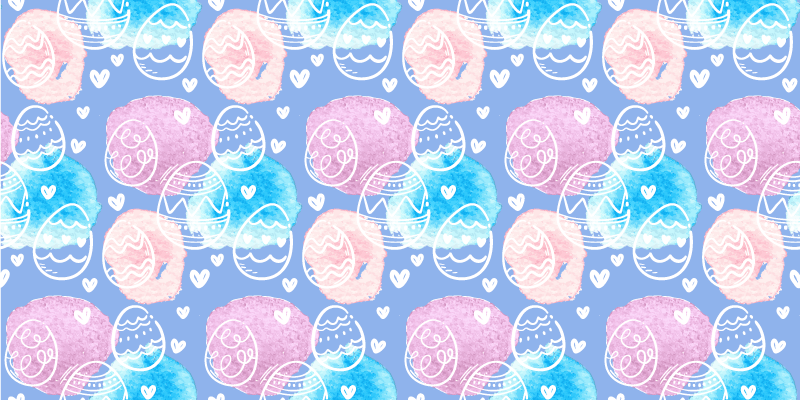 Vinyl teppich kindlich mit bunten ostereiern - TenStickers