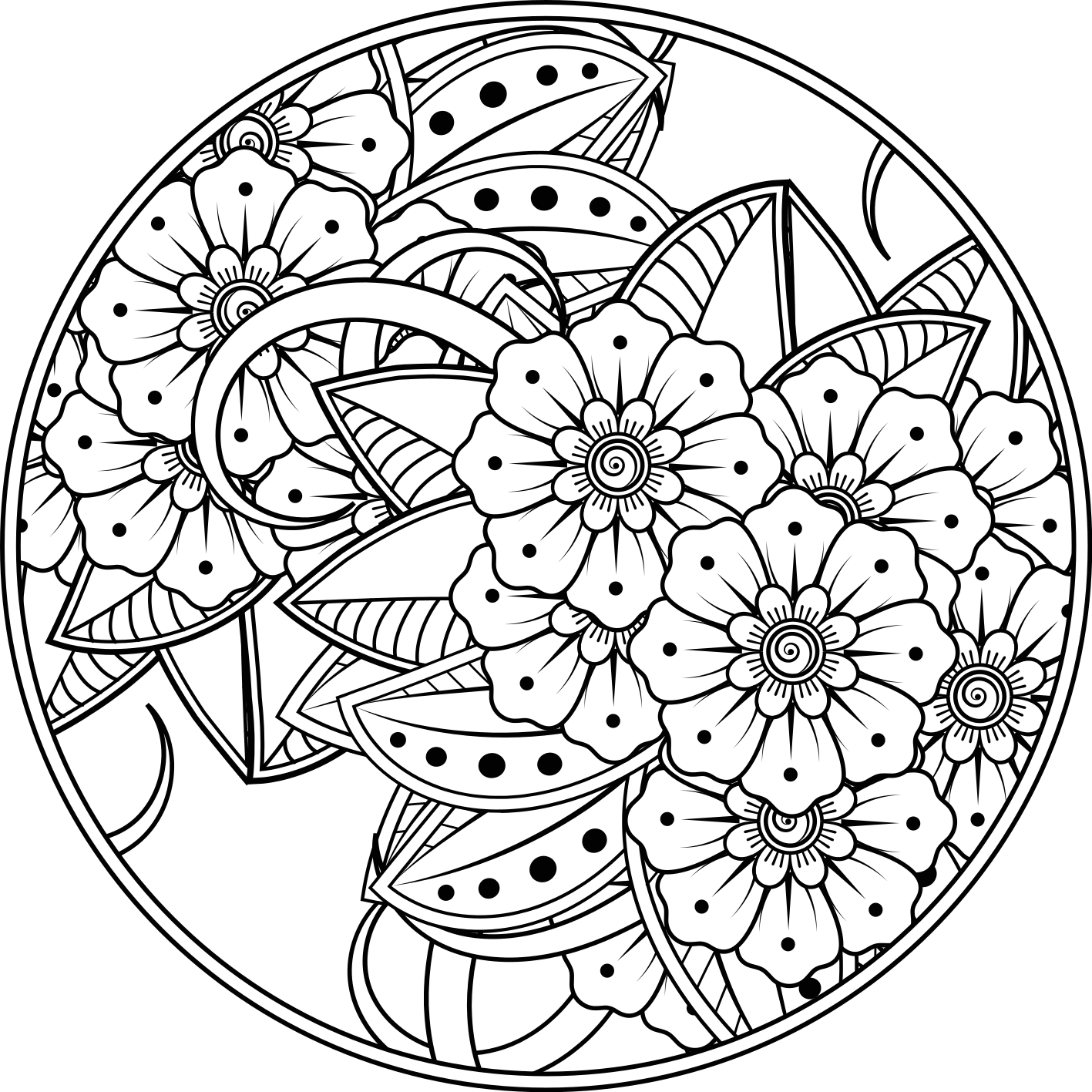 Vinylteppich Mandala Lotusblume einfach - TenStickers