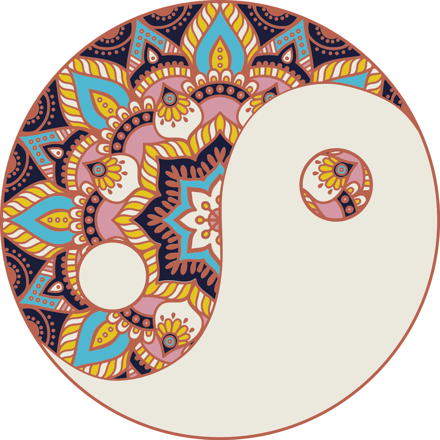 Vinyl Teppich Mandala yin-yang-motiv - TenStickers
