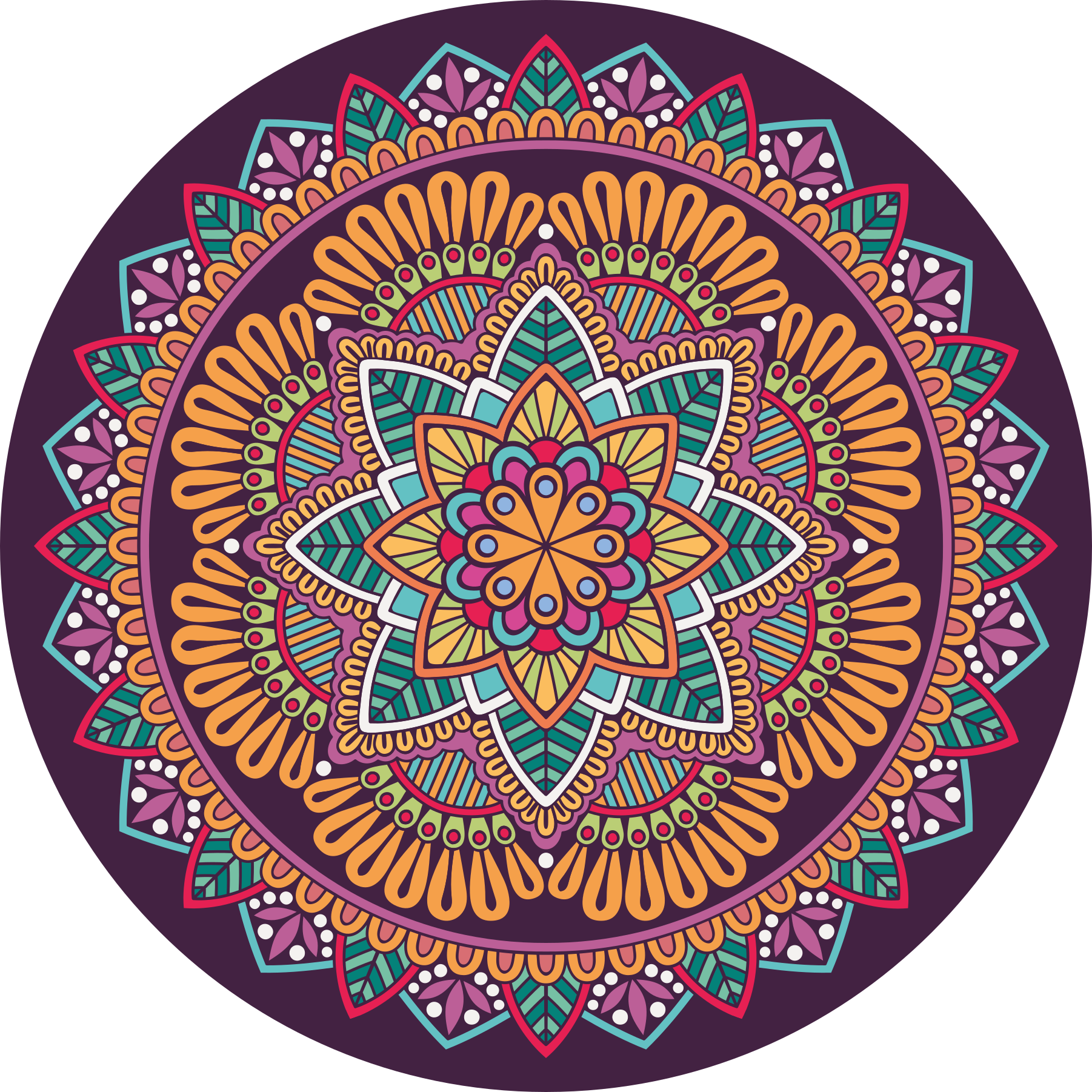 Vinyl Teppich Mandala lebendig blühendes element - TenStickers