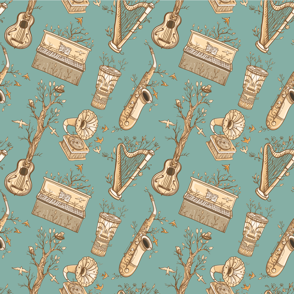 Vinyl Teppich kindlich konzept für musikinstrumente - TenStickers