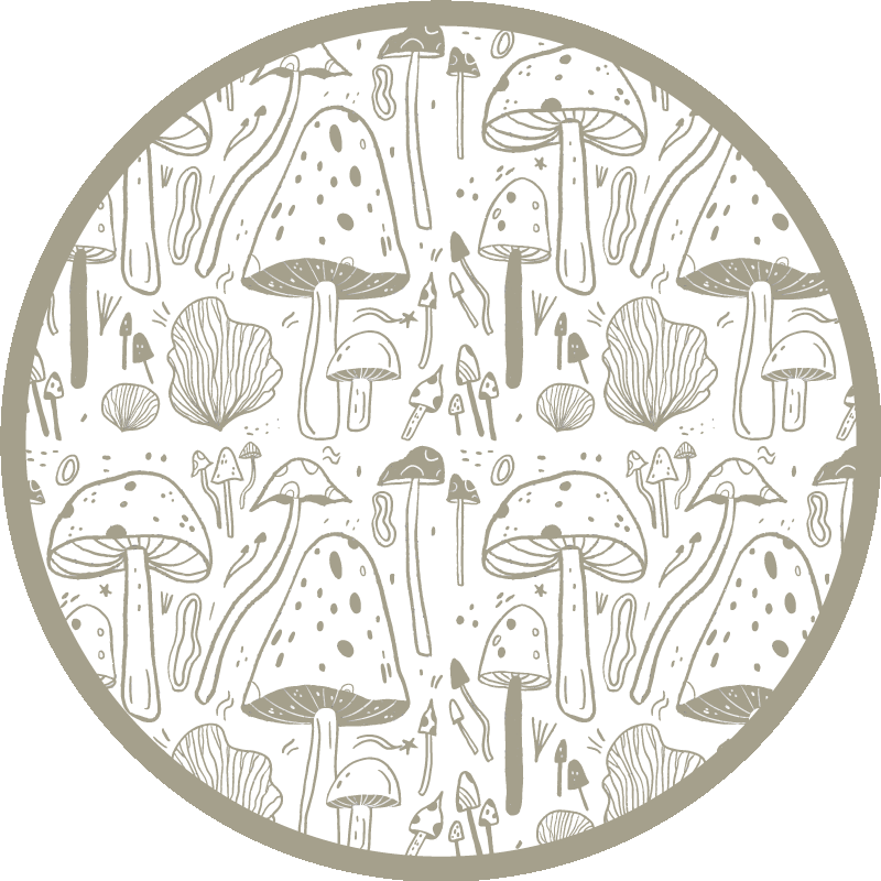 Vinyl teppich natur mit pilzmotiv - TenStickers