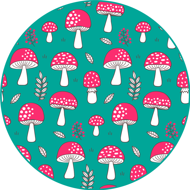 Vinyl Teppich Natur flippiges pilzmuster - TenStickers