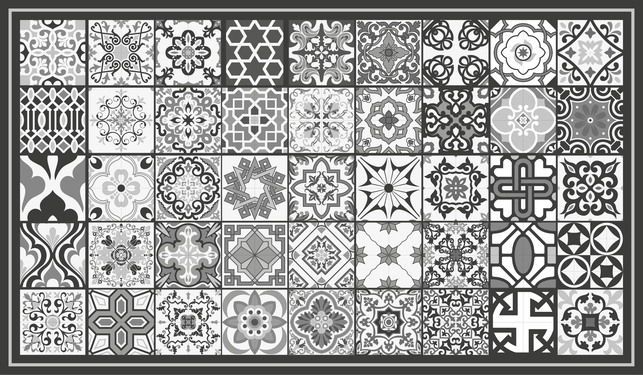 Vinyl Teppich Bad graues fliesenmuster - TenStickers