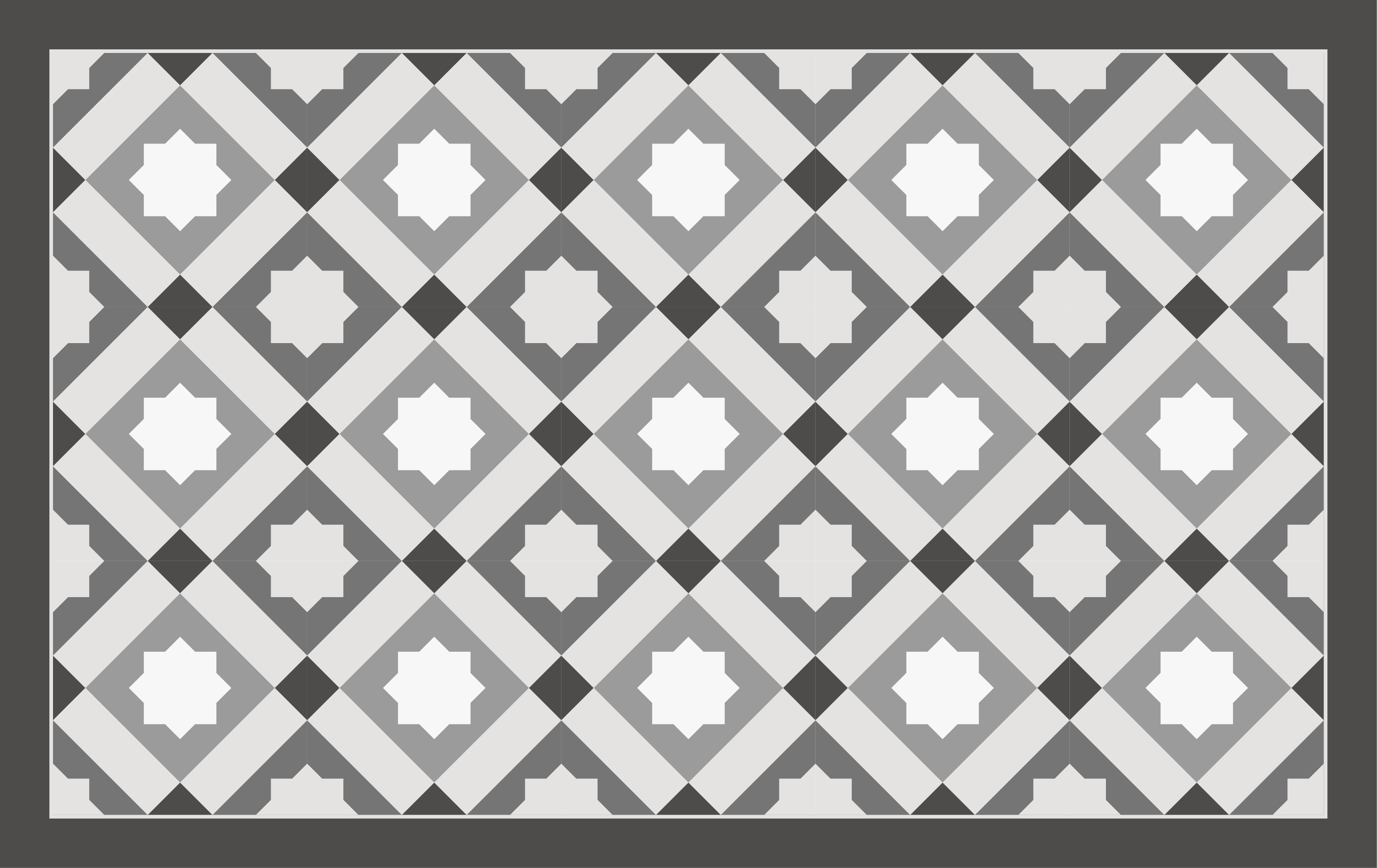 Vinylteppich Mosaik graue sternenfliesen - TenStickers