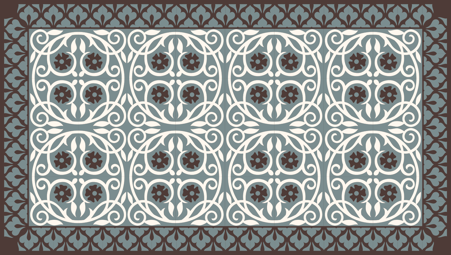 Vinyl Teppich Küche Klassisches Muster mit kreisen - TenStickers