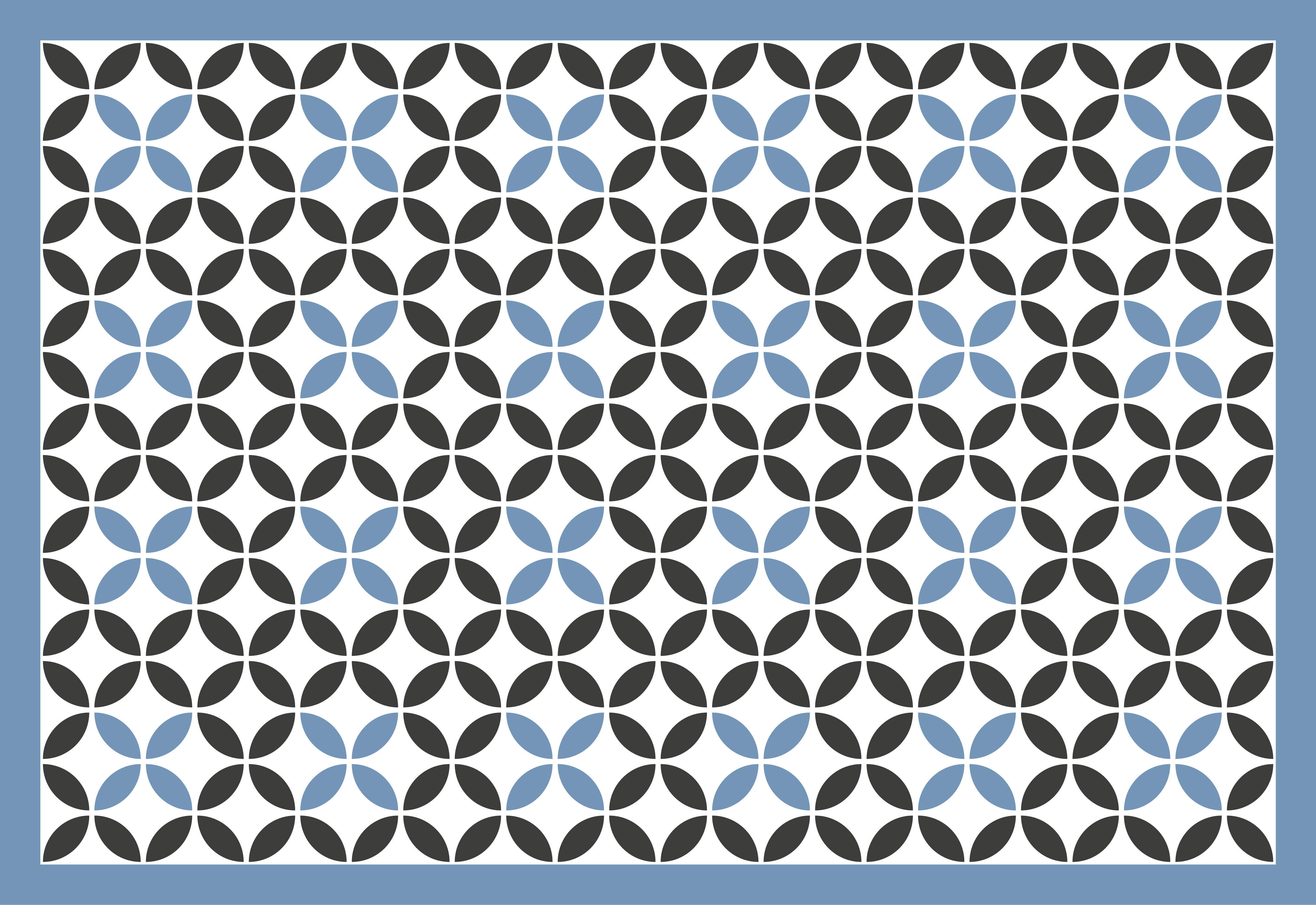 Vinyl teppich geometrisch blauer kreis-overlay - TenStickers