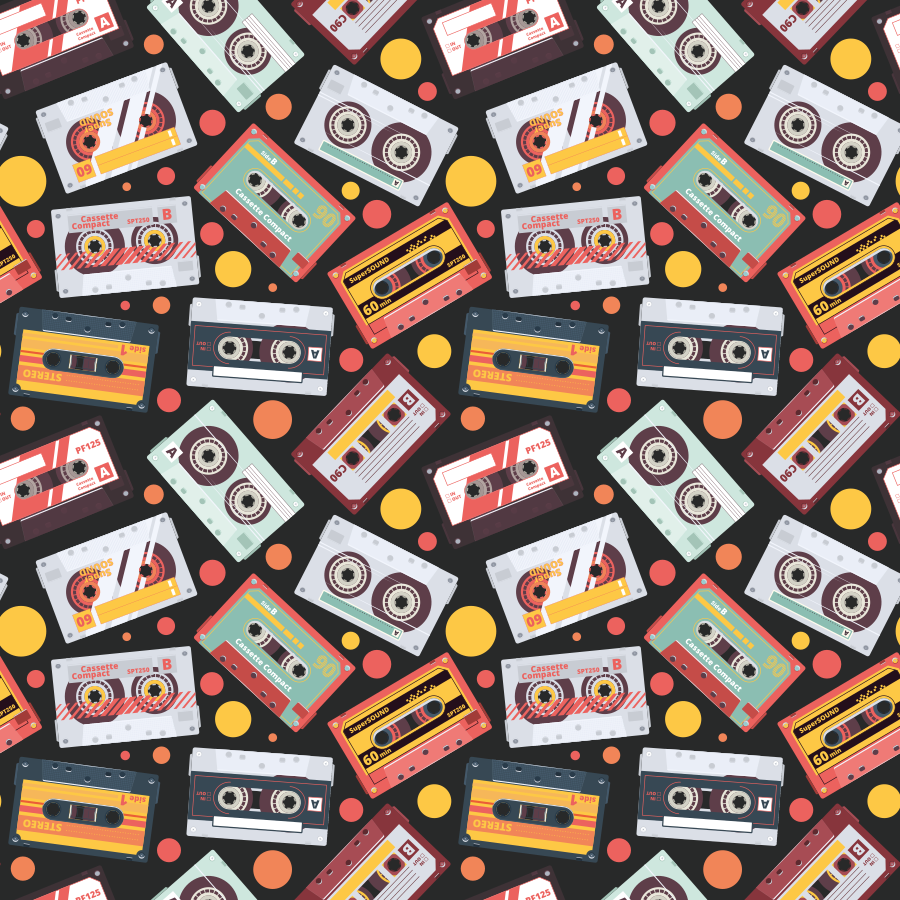 Vinyl teppich textur im retro kassettendesign - TenStickers