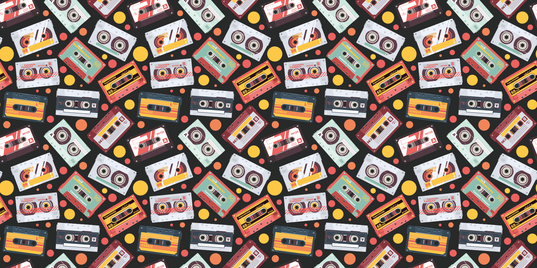 Vinyl teppich kindlich mit vintage audio cassettes - TenStickers