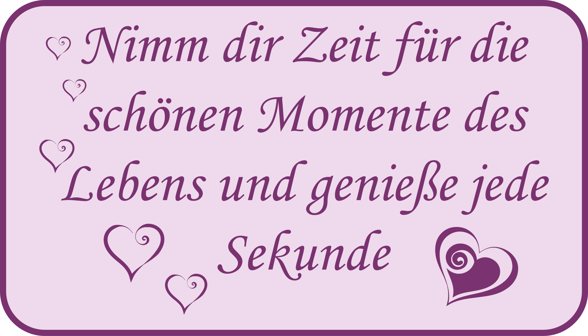 Vinylteppich Spruch Lila text mit herz - TenStickers