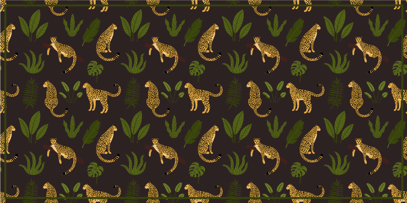 Vinyl Teppich Tiermuster leopardenblattmuster - TenStickers