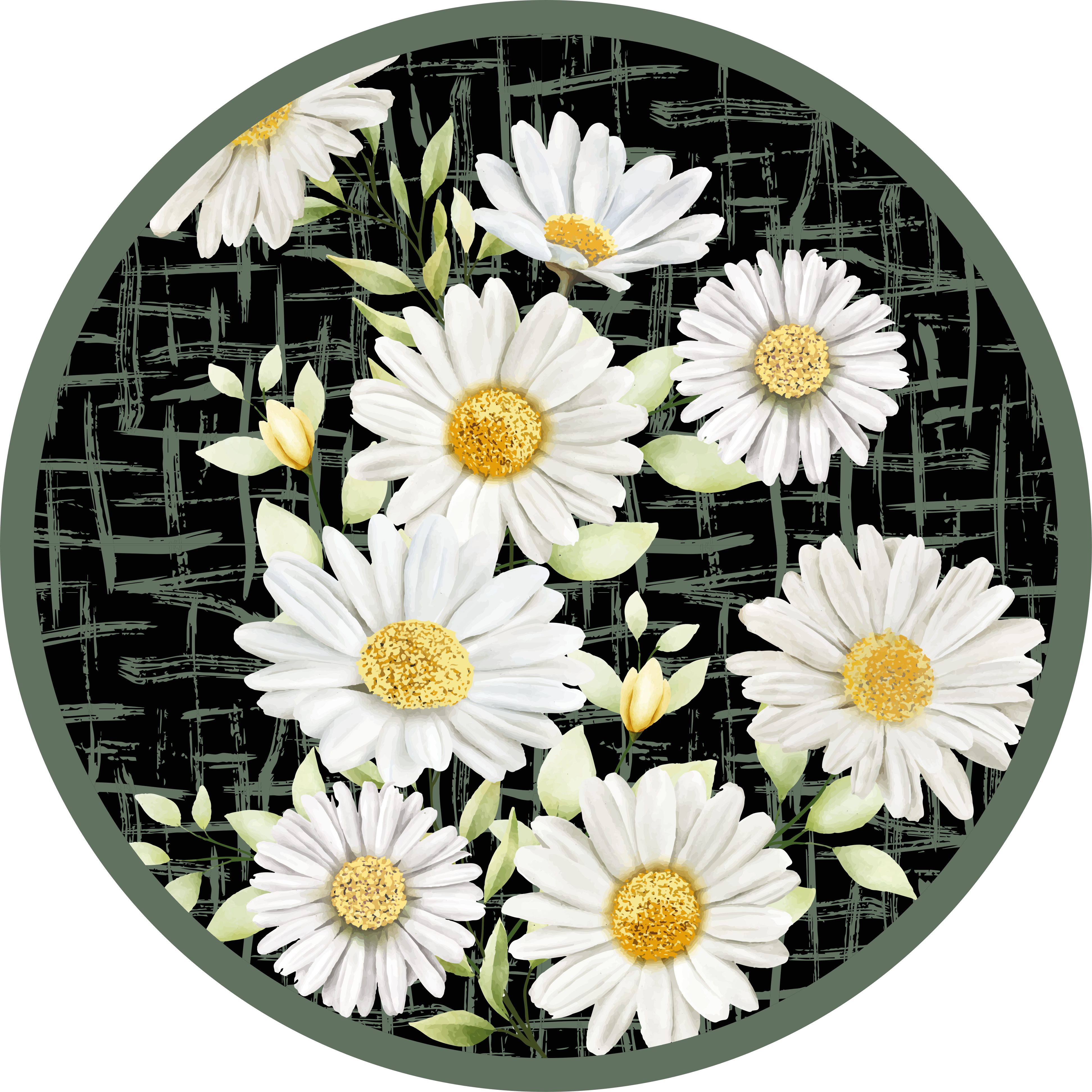 Vinyl Teppich Blumen weißes gänseblümchen-arrangement - TenStickers