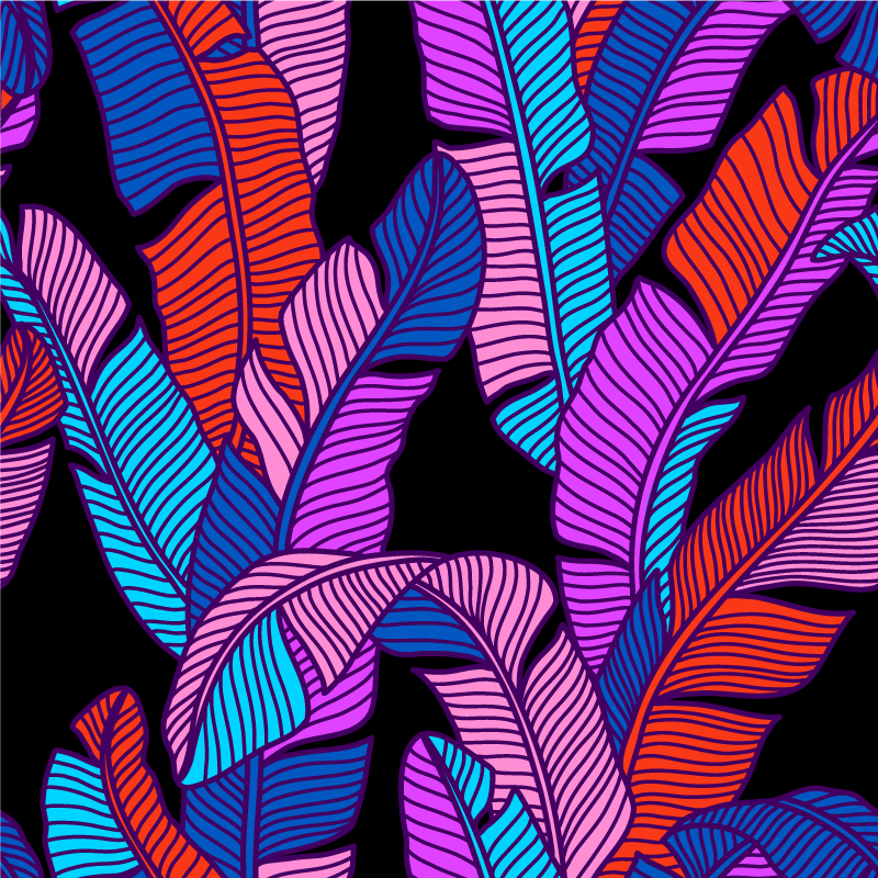 Vinyl Teppich Blumen lebendige blattmuster - TenStickers