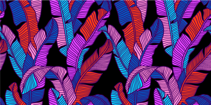 Vinyl teppich natur bunte tropische blätter - TenStickers