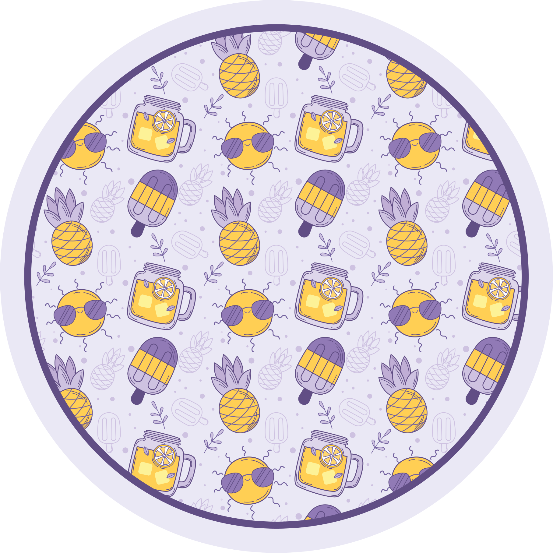 Vinyl Teppich kindlich tropischer sommerspaß - TenStickers