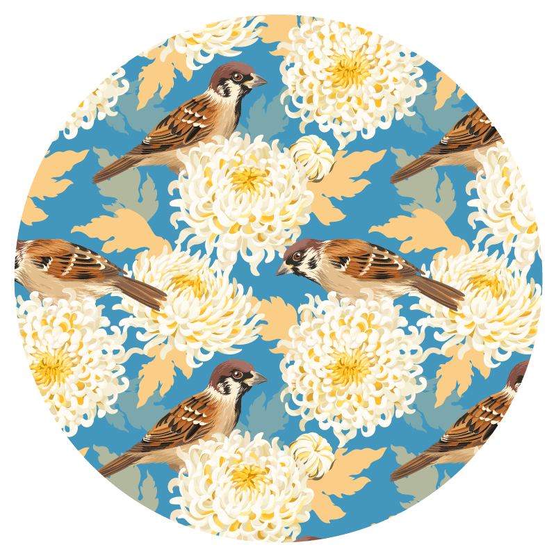 Vinyl teppich blumen spatzenblütenmuster - TenStickers