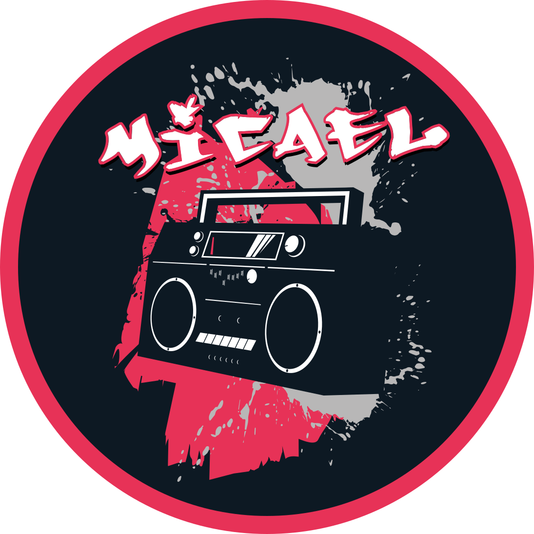 Vinyl Teppich mit Namen retro-boombox-thema - TenStickers