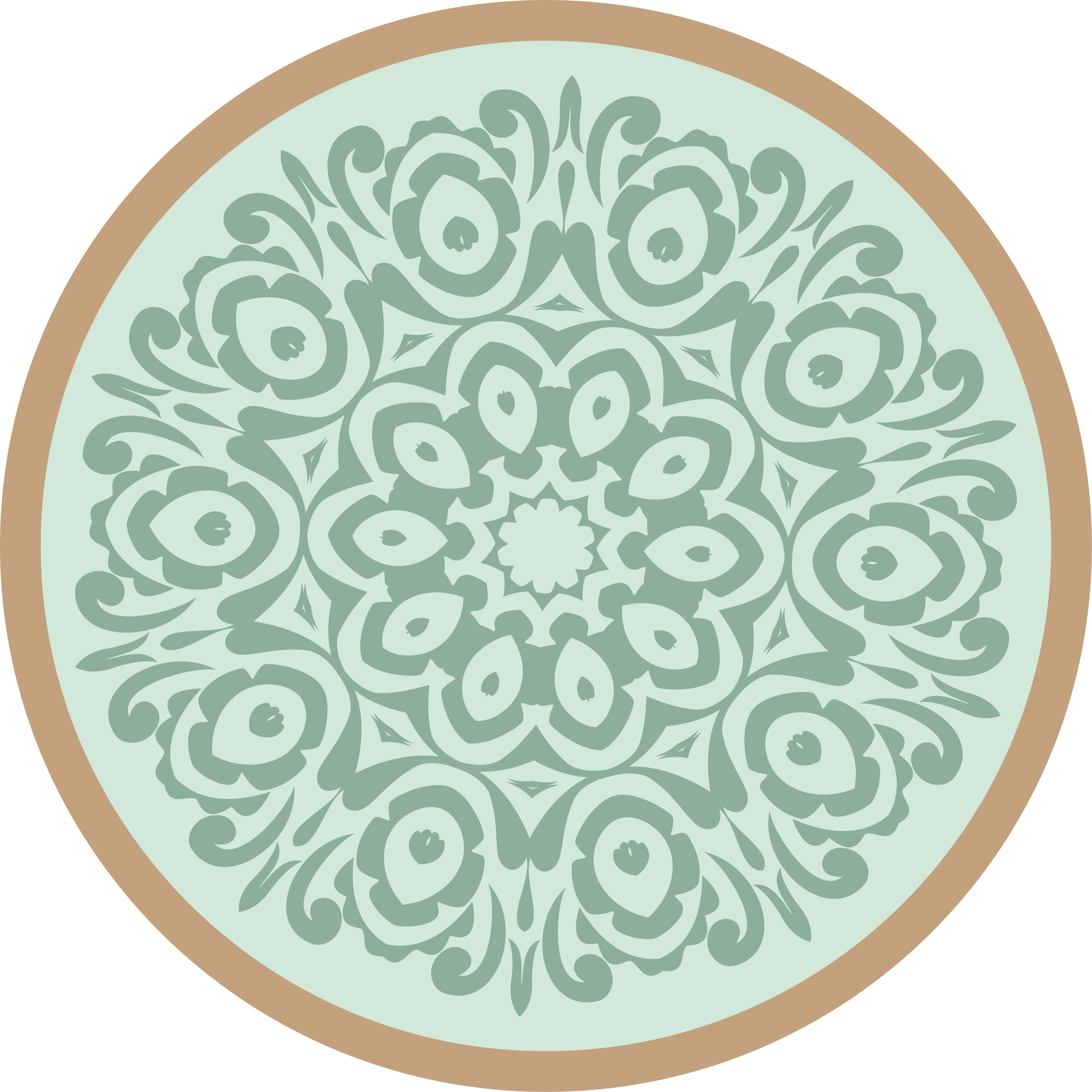 Vinyl teppich mandala rundes botanisches arrangement - TenStickers