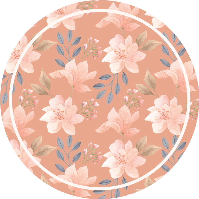 Vinyl Teppich Blumen pfirsich blumenmuster - TenStickers
