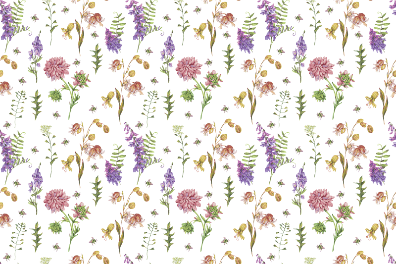 Vinyl teppich blumen lebendige blumenzusammenstellung - TenStickers