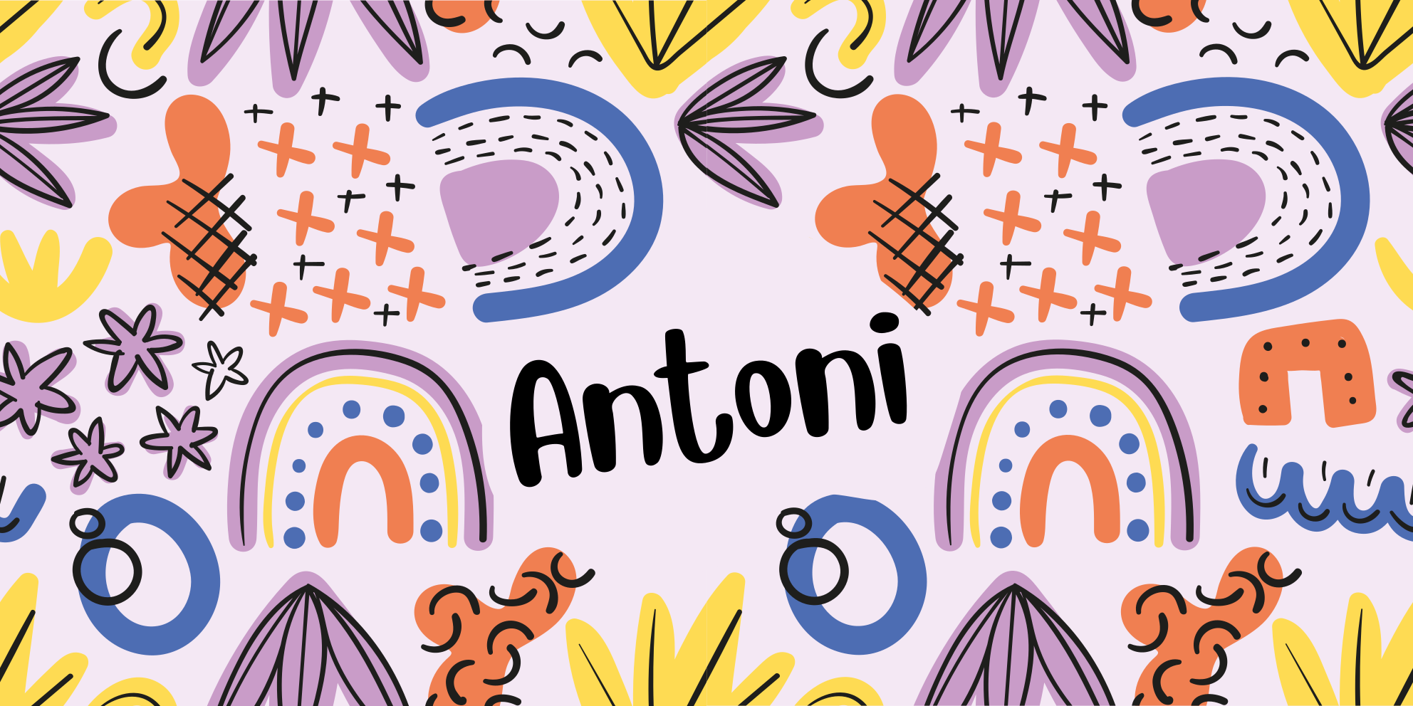 Vinyl Teppich kindlich nordisch geometrisch mit namen - TenStickers