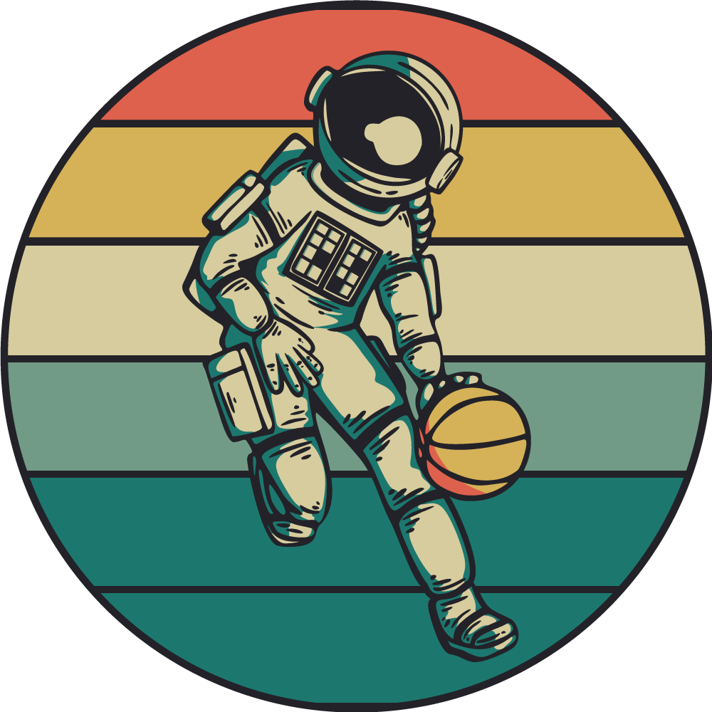 Vinyl Teppich Spiele astronauten-basketballspiel - TenStickers