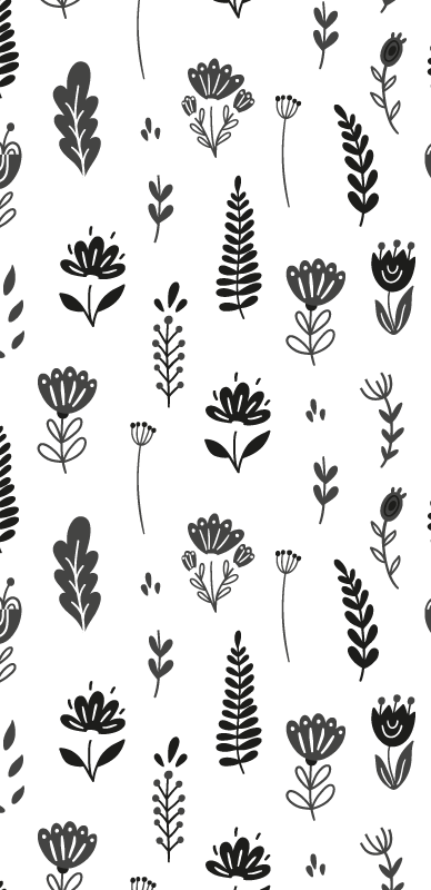 Vinyl Teppich Blumen blumensilhouettemuster - TenStickers