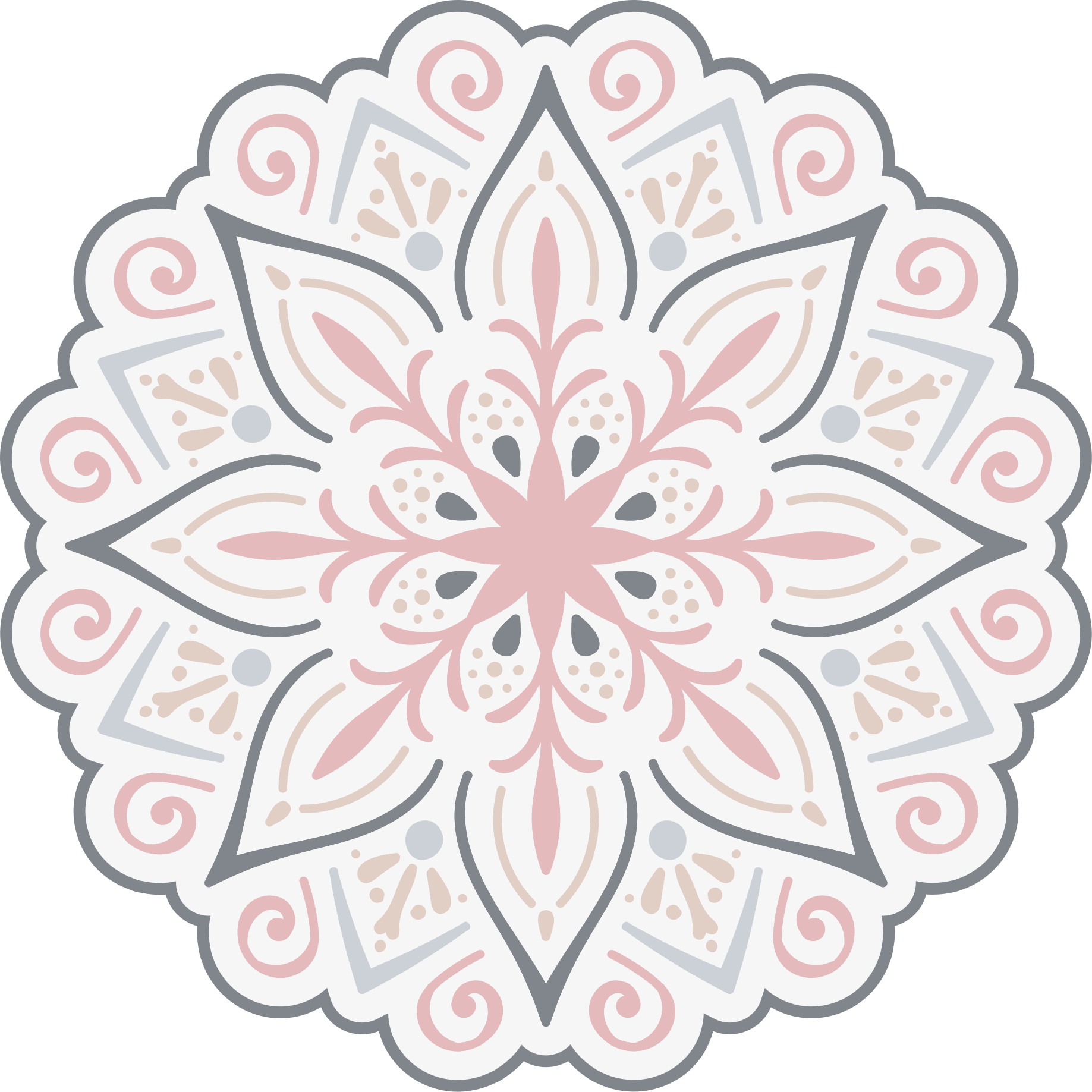 Vinyl Teppich Mandala anmutiges florales element - TenStickers