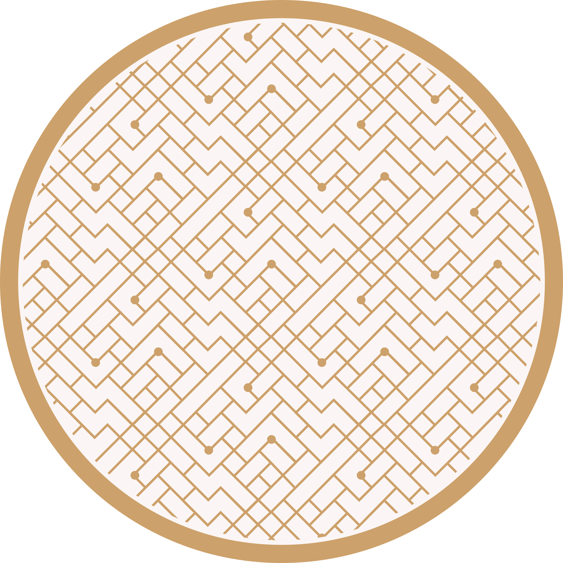 Vinyl teppich geometrisch mit stilvollem goldenen element - TenStickers