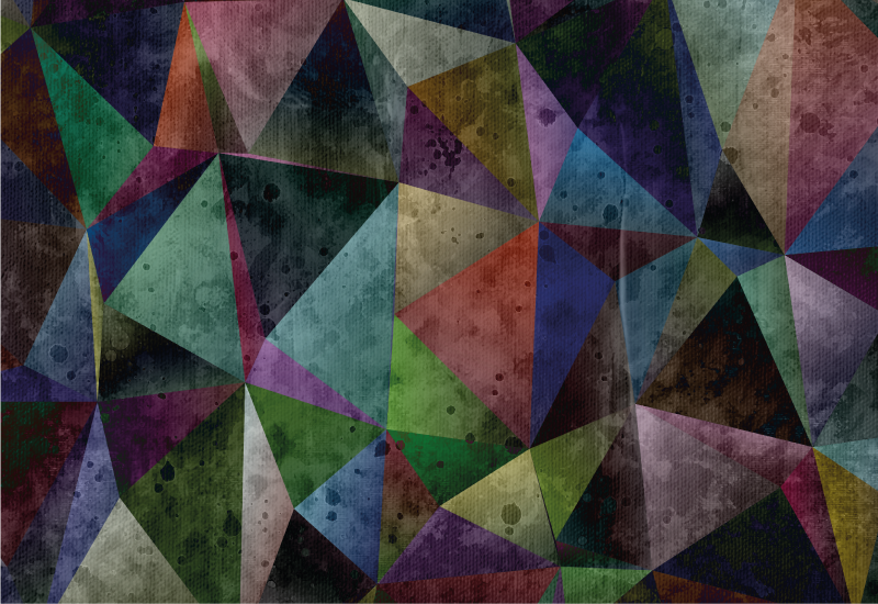 Vinyl Teppich geometrisch buntes dreiecksmosaik - TenStickers