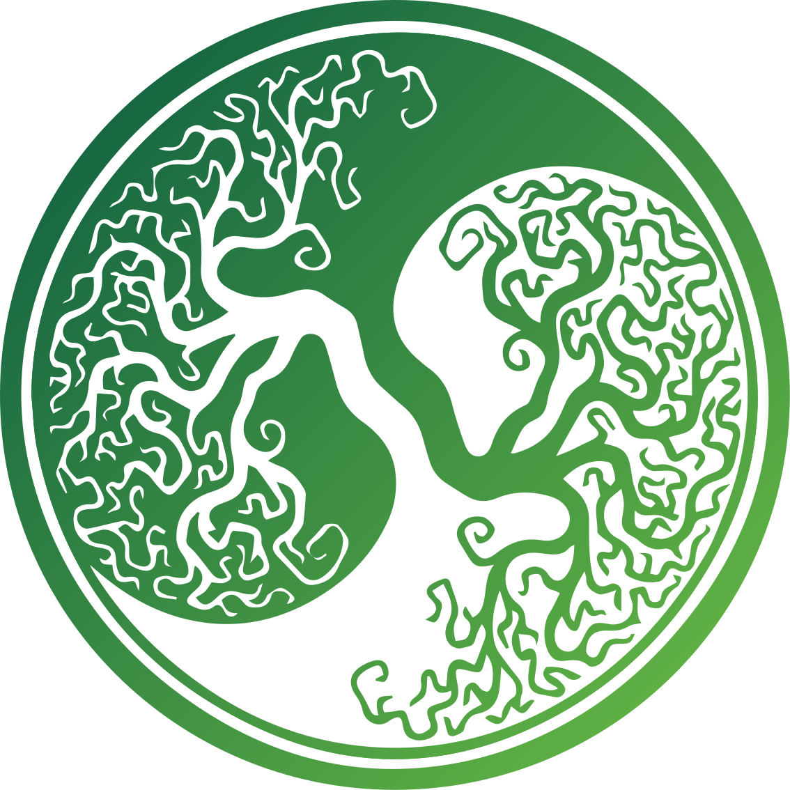 Vinyl Teppich rund Ursprünglicher yin-yang-baum des lebens - TenStickers