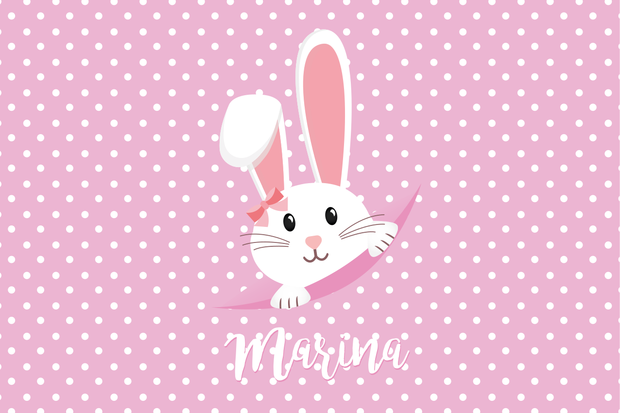Vinyl teppich mit namen bunny punkte und kreise - TenStickers