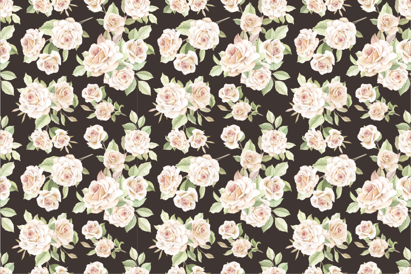 Vinyl Teppich Blumen rosen-blumenmuster - TenStickers