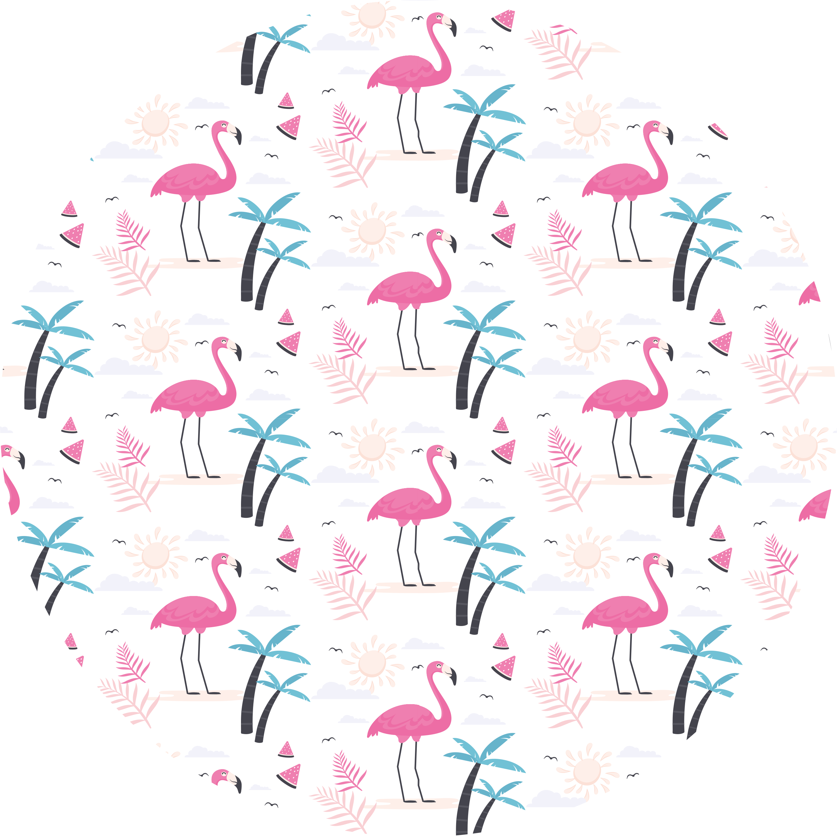 Vinyl Teppich Jugendzimmer flamingo-tropenszene - TenStickers