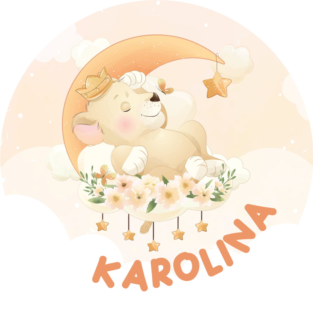 Vinyl Teppich mit Namen schläfriger löwe - TenStickers