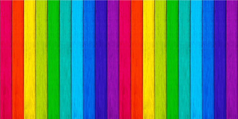 Vinylteppich Jugendliche Realistischer regenbogen aus holz - TenStickers