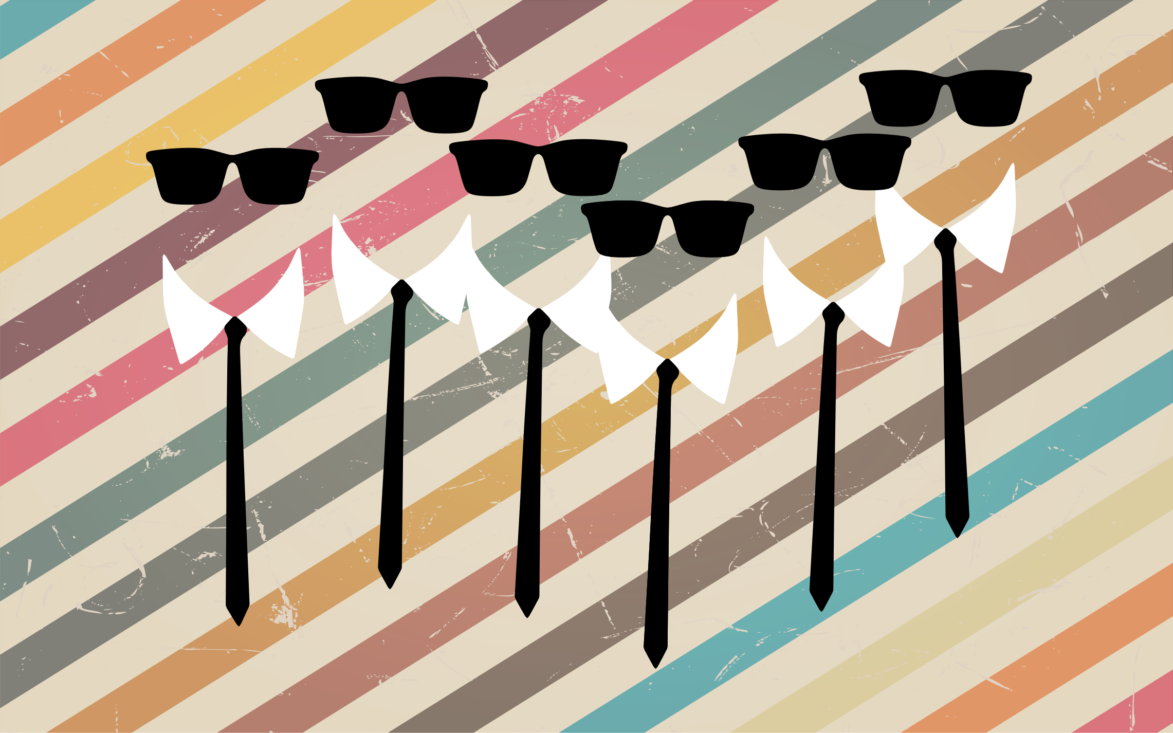 Vinylteppich Streifen elegante gruppenkleidung - TenStickers