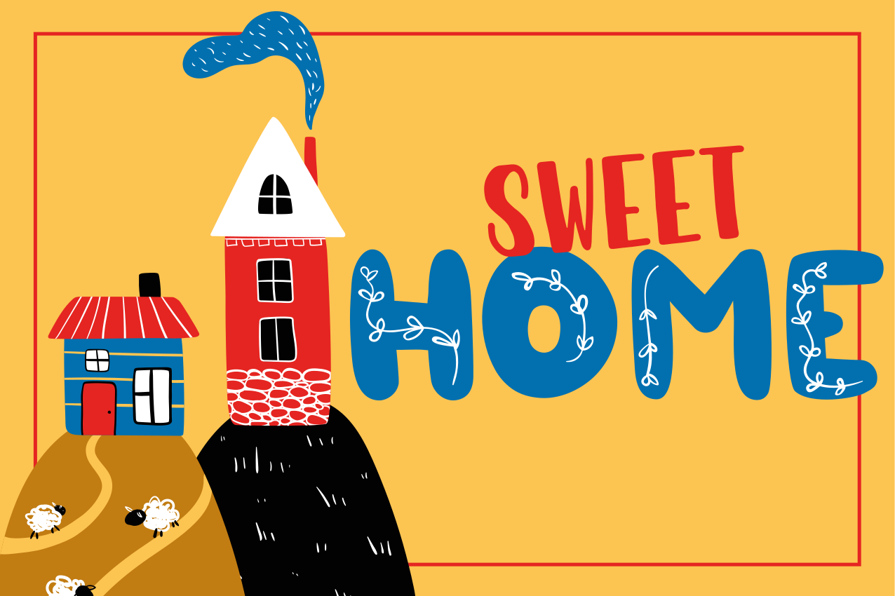 Vinyl Teppich Eingang süßes zuhause - TenStickers