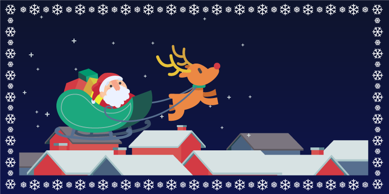 Vinyl teppich halloween santa's schlittenfahrt - TenStickers