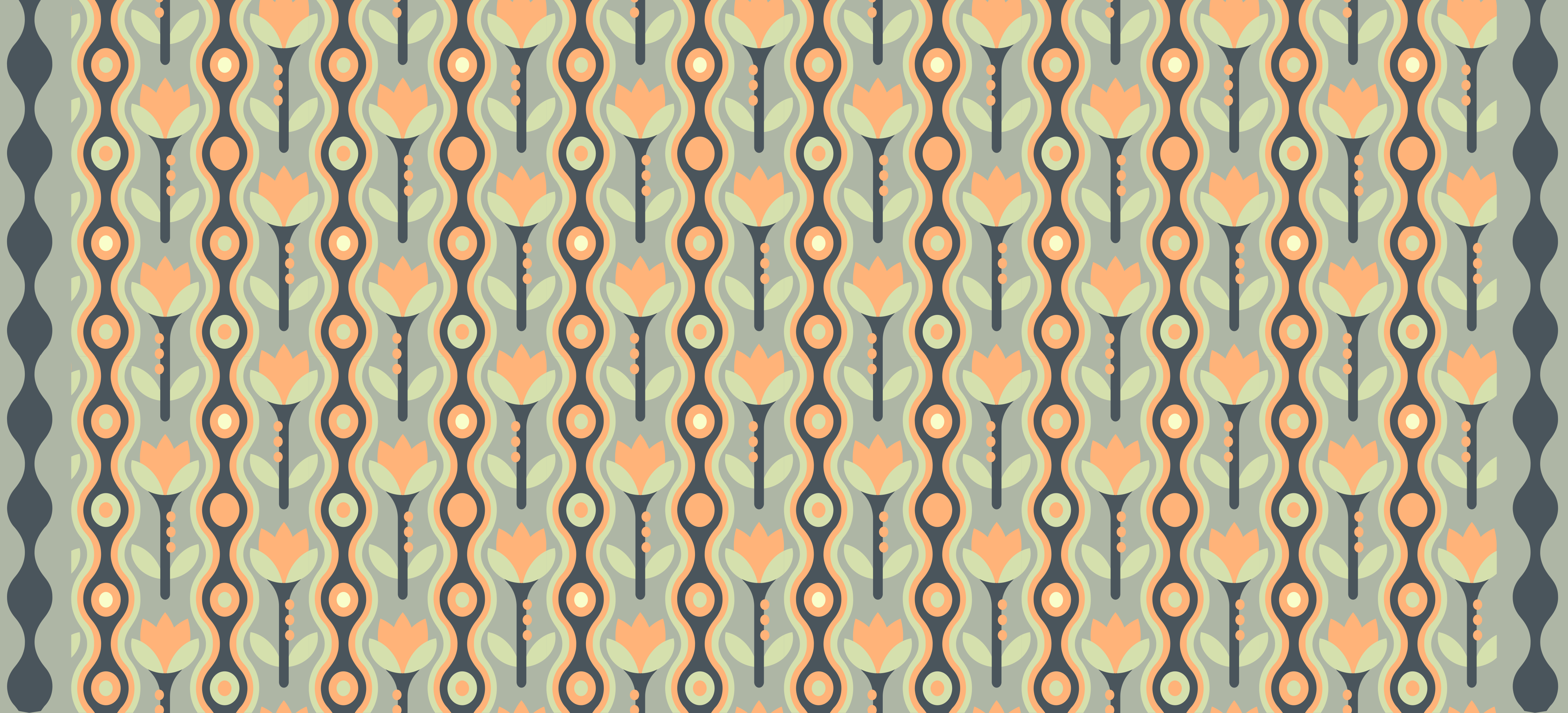 Vinylteppich Blumen Orange unregelmäßig blumig - TenStickers