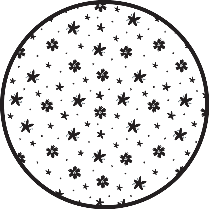Vinyl teppich blumen mit floralem sternmuster - TenStickers