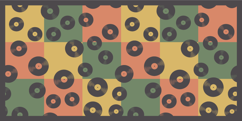 Vinylteppich Mosaik bunte schallplatten - TenStickers