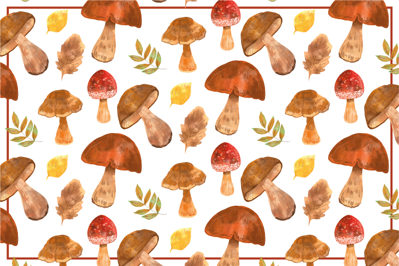 Vinyl Teppich Natur pilz & blatt - TenStickers
