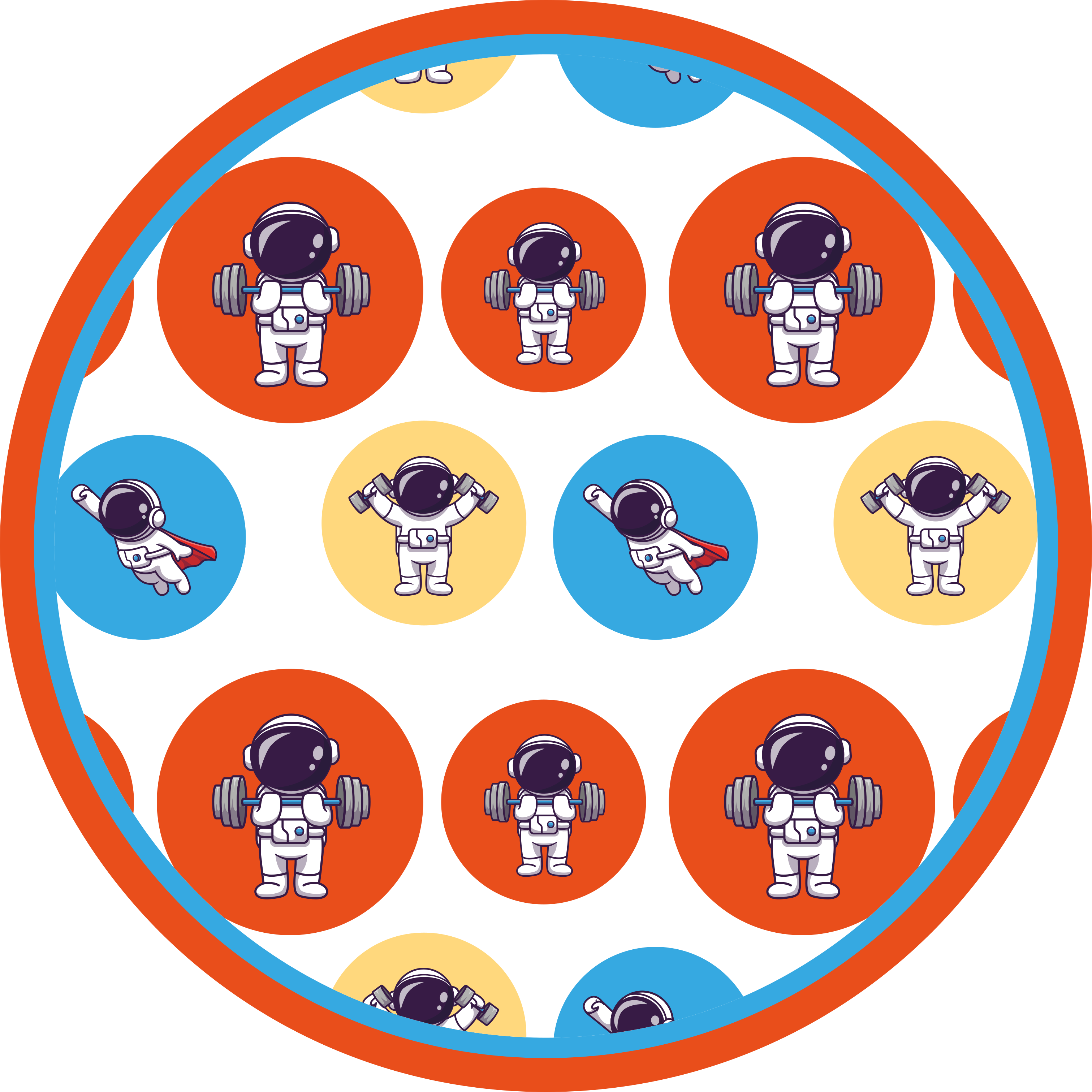 Vinyl Teppich kindlich astronauten-fitness - TenStickers