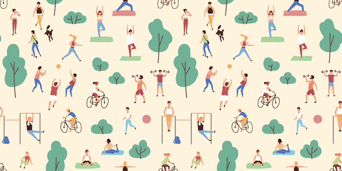 Vinylteppich Menschen beim Sport im Park - TenStickers