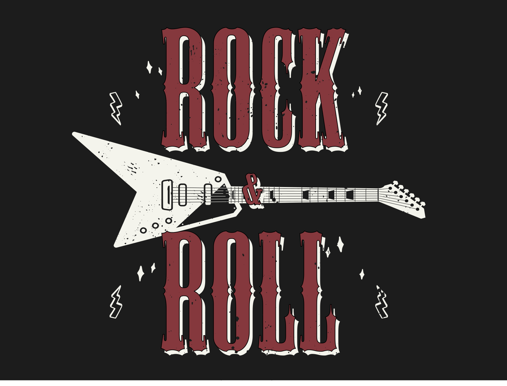 Vinyl Teppich Text rock roll e-gitarre - TenStickers