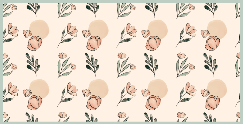 Vinyl Teppich Blumen farbtöne mit blumenmuster - TenStickers
